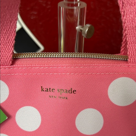 Kate Spade Pink and White Polka Dot lunch Tote - Picture 2 of 7